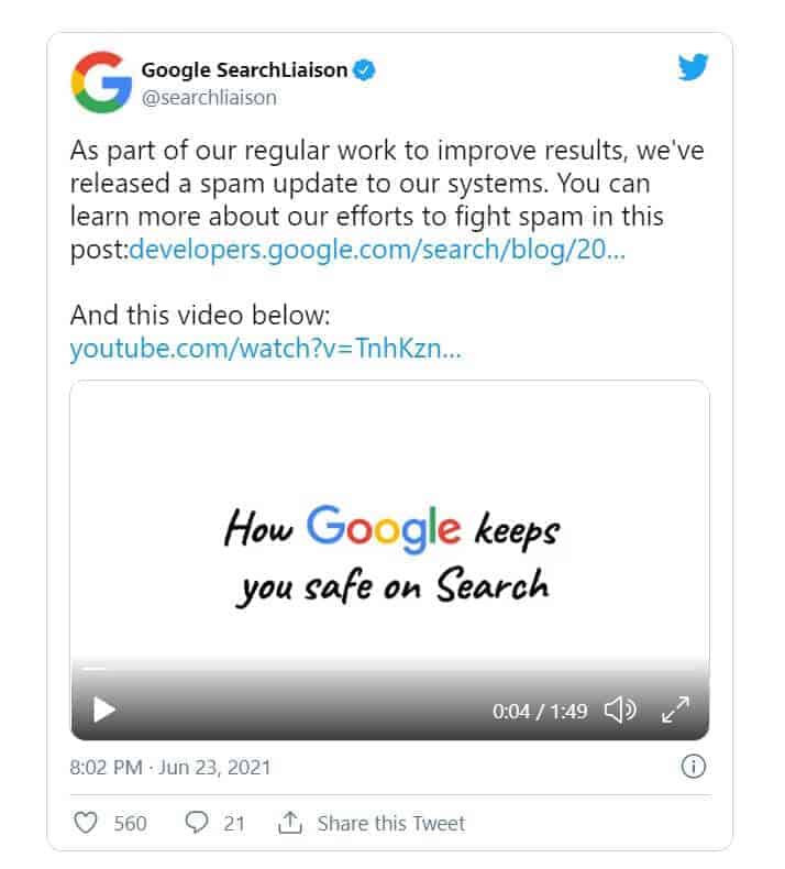 google спам ъпдейт