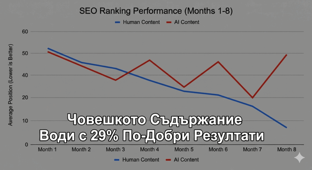 AI срещу Човек в SEO - задълбочен експеримент с измерими резултати (2026)